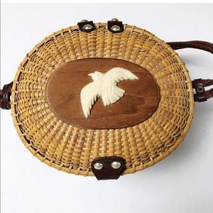 Vintage 1950s Nantucket Style Basket Purse